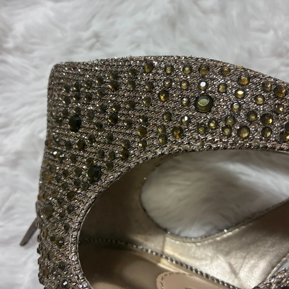 Gianni Bini Topaz Rhinestone Cage Dress Sandals Heels 9M